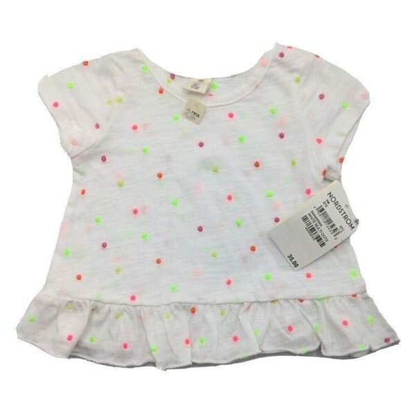 Tucker Tate NORDSTROM Baby Girls Two Piece Shorts Top Set Coral White 6 Mo. NEW - Picture 4 of 11